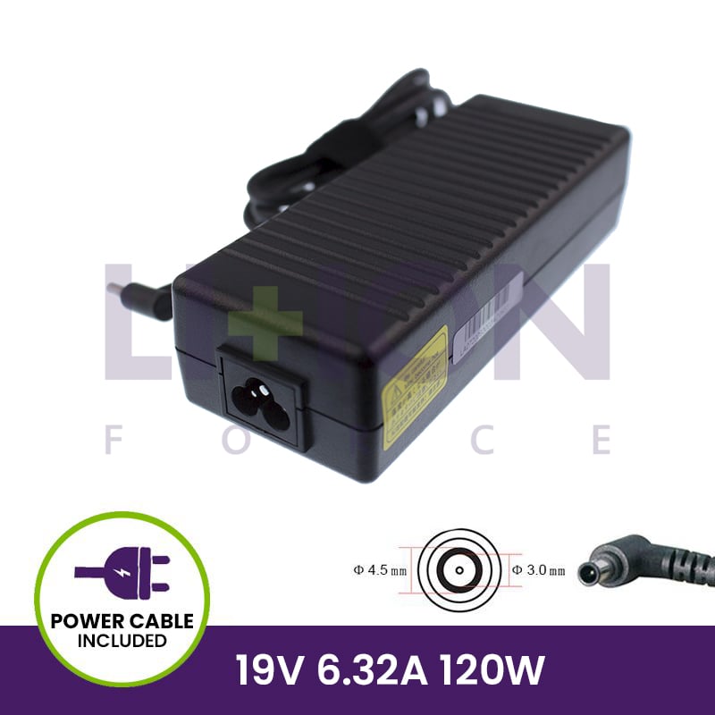 Carregador 19V 6.32A 120W - 4.5*3.0 Pin inside