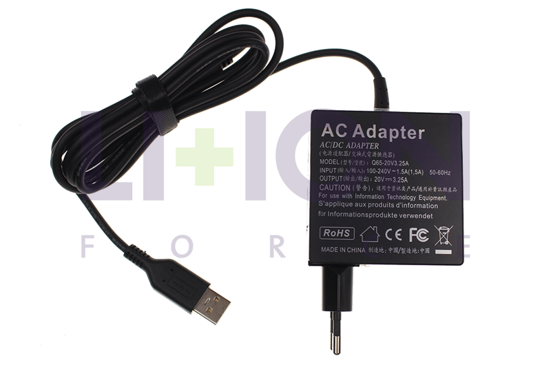 Carregador 20V 3.25A 65W USB 3