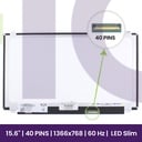 Ecrã LCD AUO 15.6" WXGA HD 1366x768 - NT156WHM-T00        