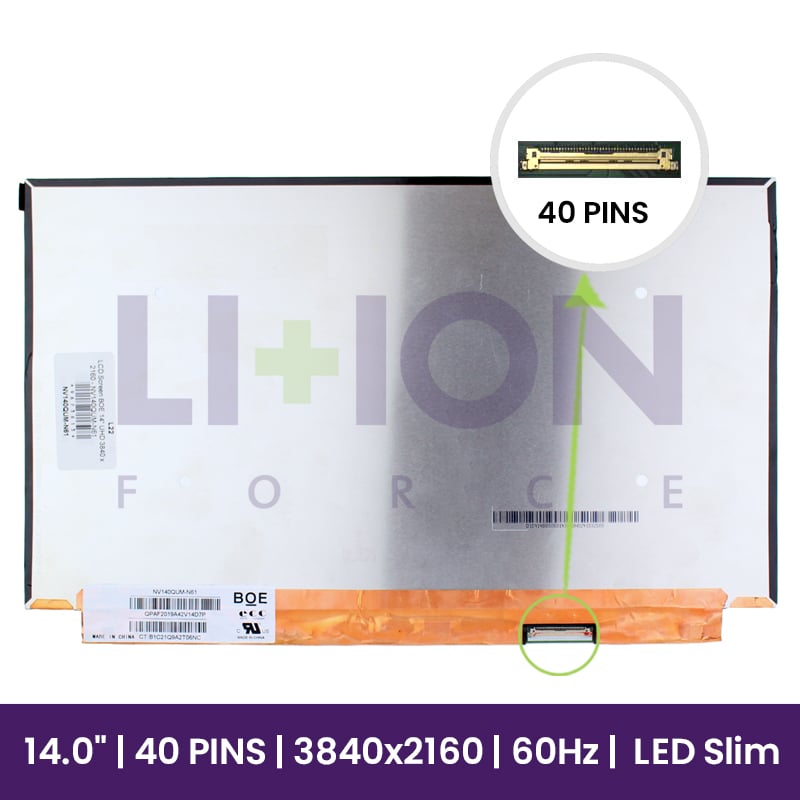 Ecrã LCD BOE 14" UHD 3840 x 2160 - NV140QUM-N61           