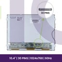 Ecrã LCD CPT 10.4" XGA 1024×768 - CLAA104XA01CW           