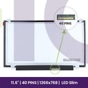 Ecrã LCD Chi-Mei 11.6 WXGA HD - 1366x768 LED Glossy       