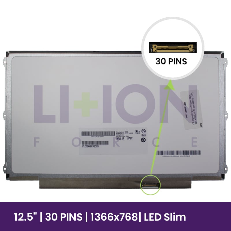 Ecrã LCD HB 12.5 WXGA HD - 1366x768 LED - HB125WX1-201