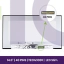 Ecrã LCD InnoLux14" WUXGA Slim 1920x1080 - N140HCN-E5B