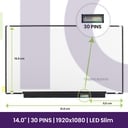 Ecrã LCD LG 14" WUXGA Slim 1920x1080 - B140HAN03.9