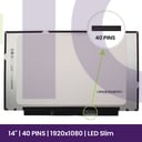 Ecrã LCD LG 14" WUXGA Slim 1920x1080 - B140HAN04.9