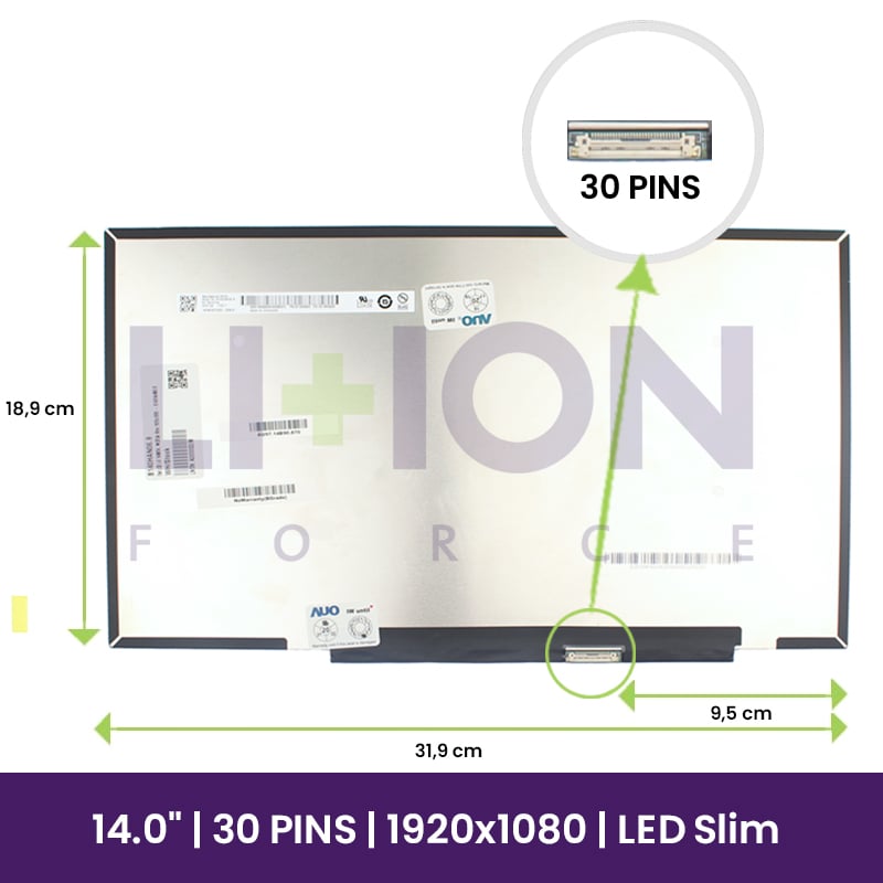 Ecrã LCD LG 14" WUXGA Slim 1920x1080 - B140HAN06.8        
