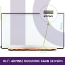 Ecrã LCD Samsung 16.1" FULL HD 1920x1080 - NV161FHM-NY1   
