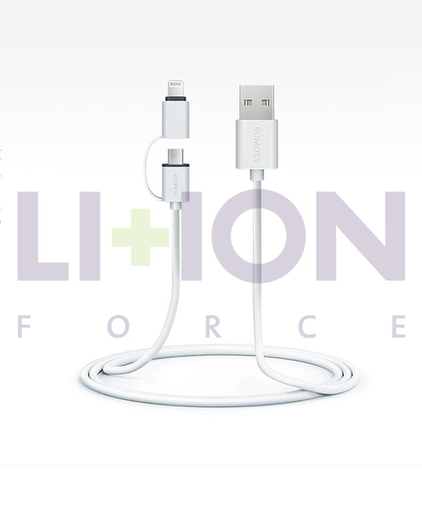 Romoss 2 in 1 Universal Data Cable - Lightning  & Micro-USB 