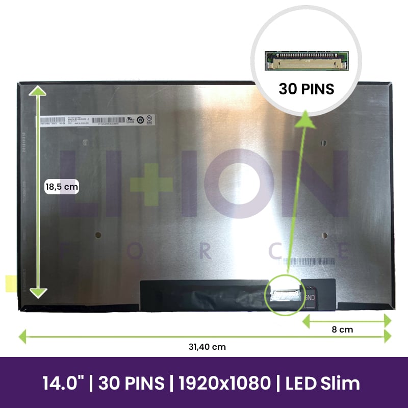 Ecrã LCD LG 14" WUXGA Slim 1920x1080 - B140HAN06.1