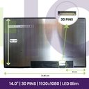 Ecrã LCD LG 14" WUXGA Slim 1920x1080 - B140HAN06.1