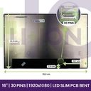 Ecrã LCD BOE 16" FULLHD 1920x1200 - NV160WUM-N45